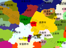 小川村の位置を示す地図