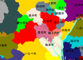 大垣市の位置を示す地図