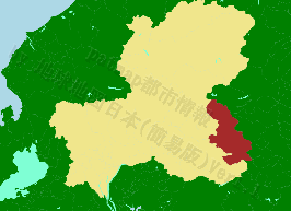 中津川市の位置を示す地図