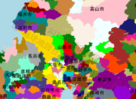 山県市の位置を示す地図