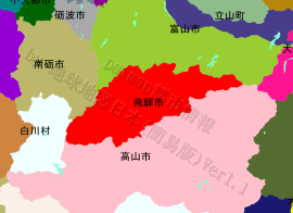 飛騨市の位置を示す地図