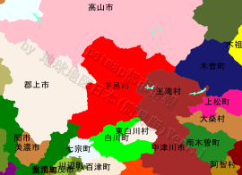 下呂市の位置を示す地図