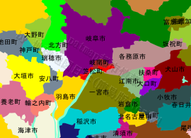 笠松町の位置を示す地図