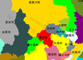 垂井町の位置を示す地図
