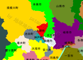 大野町の位置を示す地図