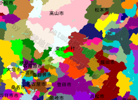 東白川村の位置を示す地図