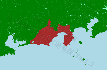 静岡県の位置を示す地図