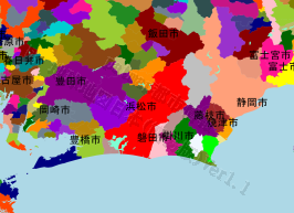 浜松市の位置を示す地図