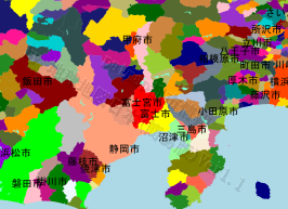 富士宮市の位置を示す地図