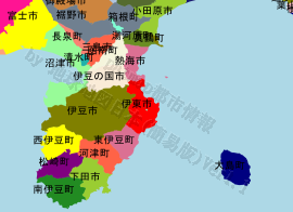伊東市の位置を示す地図