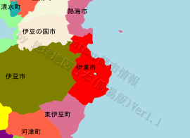 伊東市の位置を示す地図