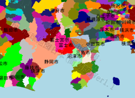 富士市の位置を示す地図