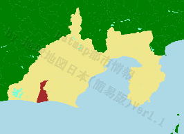 磐田市の位置を示す地図