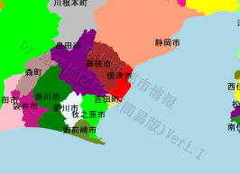 焼津市の位置を示す地図