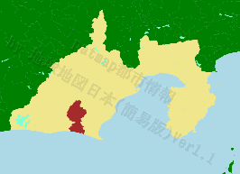 掛川市の位置を示す地図