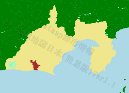 袋井市の位置を示す地図