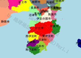 伊豆市の位置を示す地図