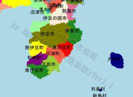 東伊豆町の位置を示す地図
