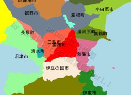 函南町の位置を示す地図