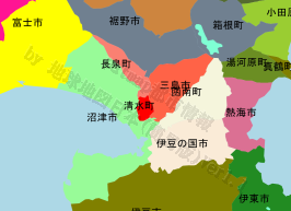 清水町の位置を示す地図