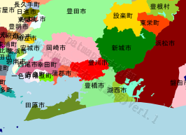 豊川市の位置を示す地図