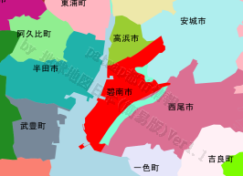 碧南市の位置を示す地図