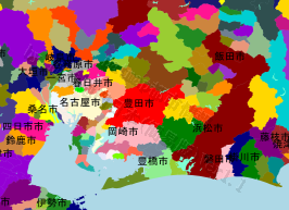 豊田市の位置を示す地図