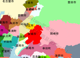 安城市の位置を示す地図