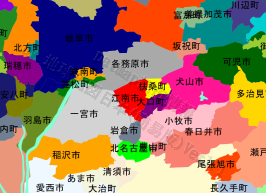 江南市の位置を示す地図