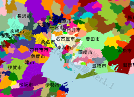 東海市の位置を示す地図