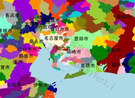 知立市の位置を示す地図