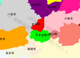 岩倉市の位置を示す地図