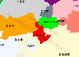 清須市の位置を示す地図