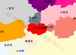 北名古屋市の位置を示す地図