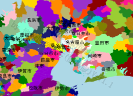 弥富市の位置を示す地図