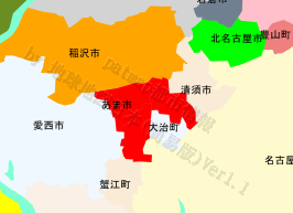 あま市の位置を示す地図