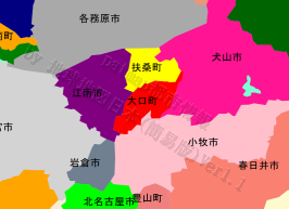 大口町の位置を示す地図