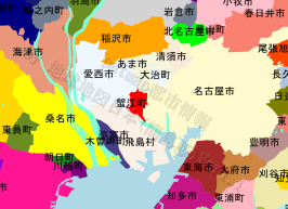 蟹江町の位置を示す地図
