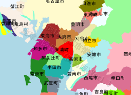 東浦町の位置を示す地図