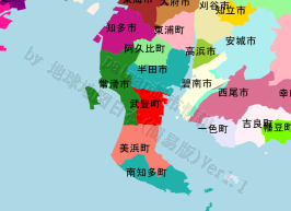 武豊町の位置を示す地図