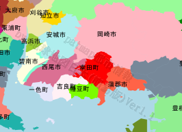幸田町の位置を示す地図