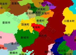 東栄町の位置を示す地図