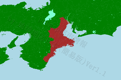三重県の位置を示す地図