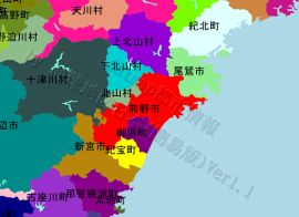 熊野市の位置を示す地図
