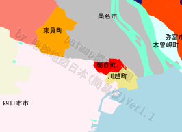 朝日町の位置を示す地図