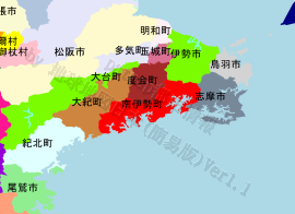 南伊勢町の位置を示す地図