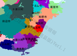 紀宝町の位置を示す地図