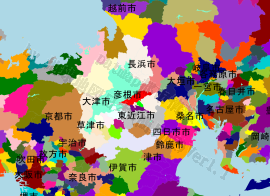 彦根市の位置を示す地図