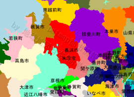 長浜市の位置を示す地図