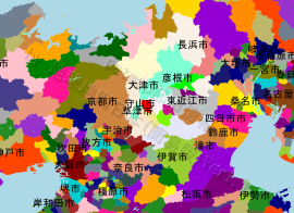 守山市の位置を示す地図